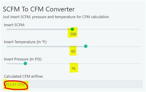 Convert L/min to SCFH at 59°F .